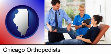 an orthopedist examining a patient in Chicago, IL