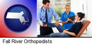 an orthopedist examining a patient in Fall River, MA
