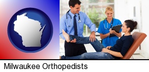 an orthopedist examining a patient in Milwaukee, WI