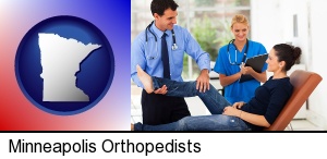 an orthopedist examining a patient in Minneapolis, MN