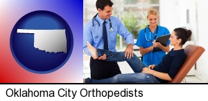 an orthopedist examining a patient in Oklahoma City, OK