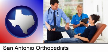 an orthopedist examining a patient in San Antonio, TX